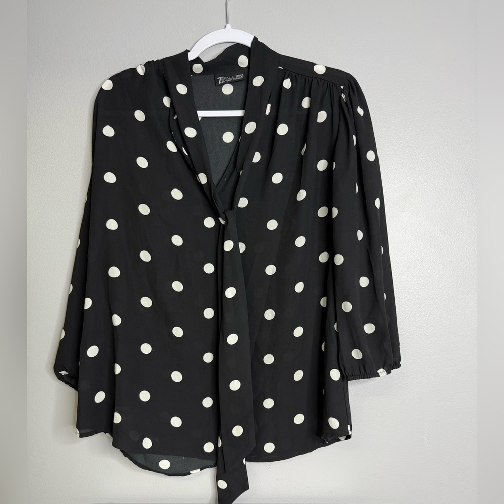Polka dot polyester blouse medium